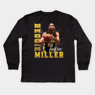 Reggie Miller Choke Sign Basketball Legend Signature Vintage Retro 80s 90s Bootleg Rap Style Kids Long Sleeve T-Shirt